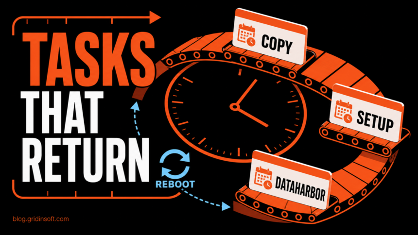 QuantumMindCopy, QuantumMindSetup, and DataHarbor tasks looping after logon.