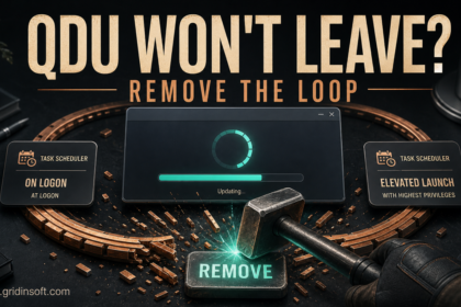 Quick Driver Updater caught in a scheduled-task loop after uninstall.