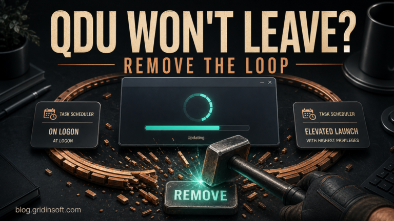 Quick Driver Updater caught in a scheduled-task loop after uninstall.