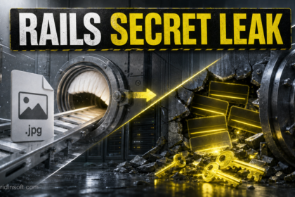 An image file enters a steel processing chamber while keys spill from a cracked server vault.