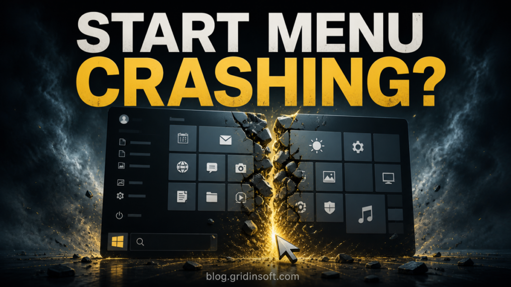 Start menu crashing as the Windows panel splits apart