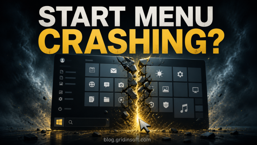 Start menu crashing as the Windows panel splits apart