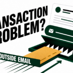 A fake transaction alert becomes a trap around a merchant payment card.