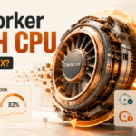 TiWorker.exe servicing mechanism under CPU and disk load with normal-update and stuck-loop indicators.