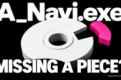 A_Navi.exe missing-piece message above a white wheel with a detached pink segment
