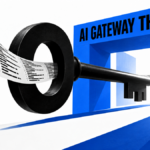 A giant key carries information through an AI gateway.