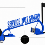 Broken cable bridge between an iPhone and Windows PC with Service Not Started text