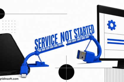 Broken cable bridge between an iPhone and Windows PC with Service Not Started text