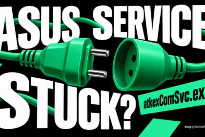 ASUS SERVICE STUCK? with a disconnected green plug and the filename atkexComSvc.exe.