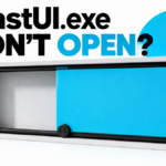 AvastUI.exe won’t open, shown as a jammed cyan sliding panel.
