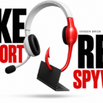 A support headset becomes a hook holding a laptop.