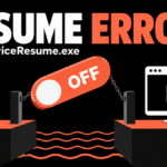 Resume error message above an off switch bridging a phone and a Windows PC.