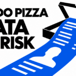 A delivery box opens into an order slip representing personal data at risk.