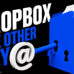 An email-shaped key opens an alternate lock on a folder of Dropbox files.
