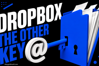 An email-shaped key opens an alternate lock on a folder of Dropbox files.