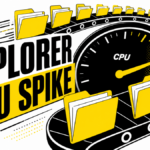Explorer.exe high CPU shown as folders looping around a warning gauge