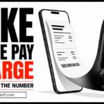 Fake Apple Pay charge receipt turning into a telephone handset.