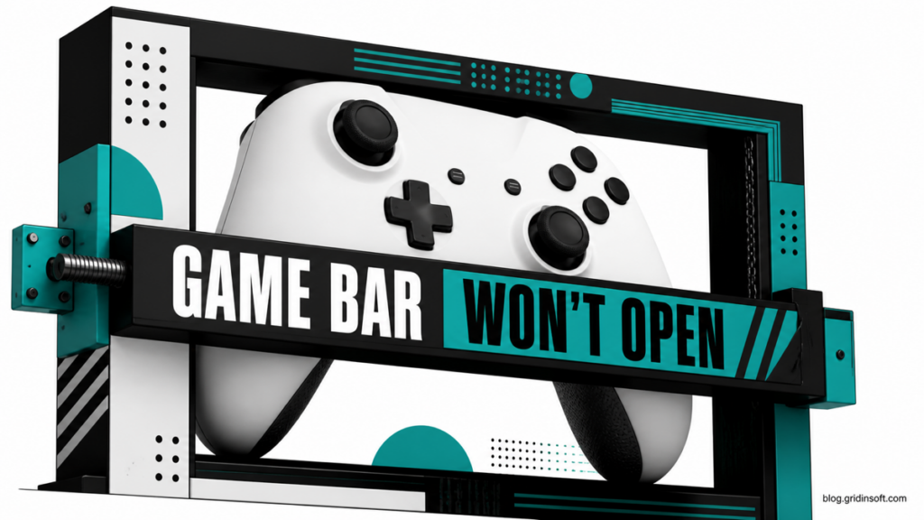 Game controller trapped behind a blocked Game Bar overlay frame.