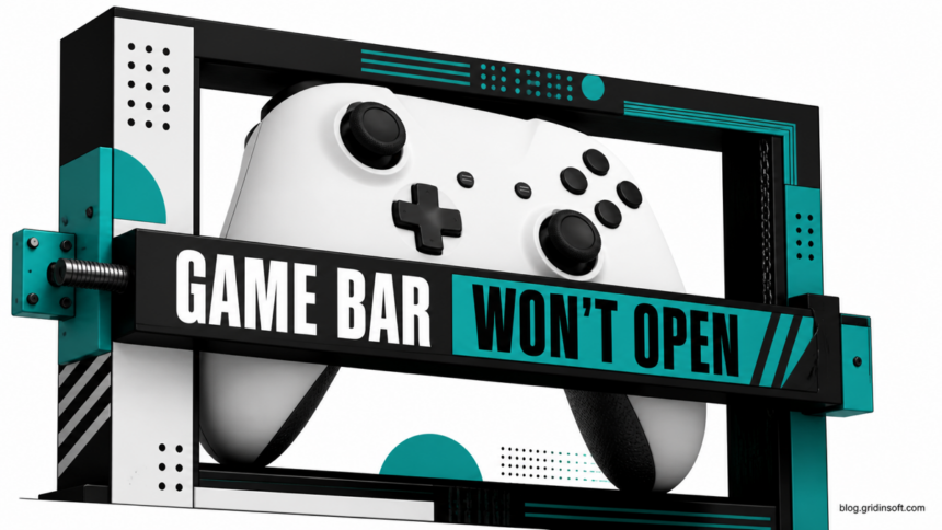 Game controller trapped behind a blocked Game Bar overlay frame.