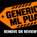 An oversized orange Generic ML PUA warning tag attached to a file, with the question Remove or review?