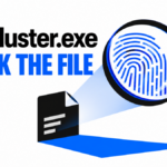 Magnifying glass revealing a file fingerprint beside the words GigCluster.exe: Check the File.