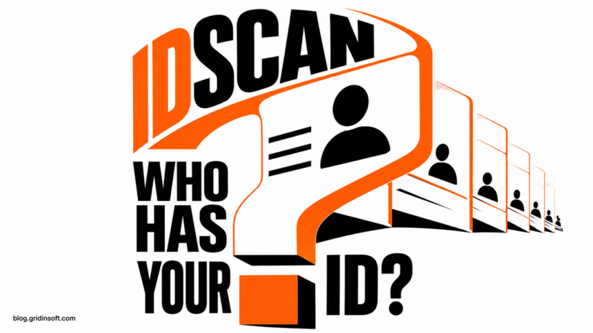 An identity card forms an orange question mark beside the words IDScan and Who has your ID?
