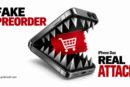 Folding phone becomes a trap around a shopping voucher: fake preorder, real attack.