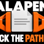 A file held between orange clamps with the words Jalapeno, Check the Path