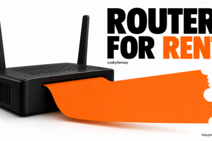 A router produces a rental ticket, illustrating the resale of compromised connections.
