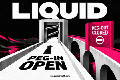 A one-way bridge contrasts an open peg-in path with a blocked peg-out lane.