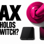 A large switch above two phones represents account-specific controls in MAX.