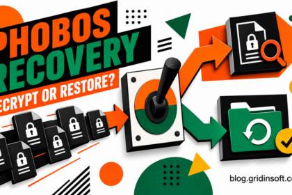 Phobos recovery decision: inspect encrypted files for supported decryption or restore clean backups.