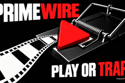 A red Play button forms the trigger of a mousetrap.