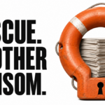 An orange rescue ring becomes a shackle around files.