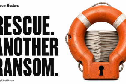 An orange rescue ring becomes a shackle around files.