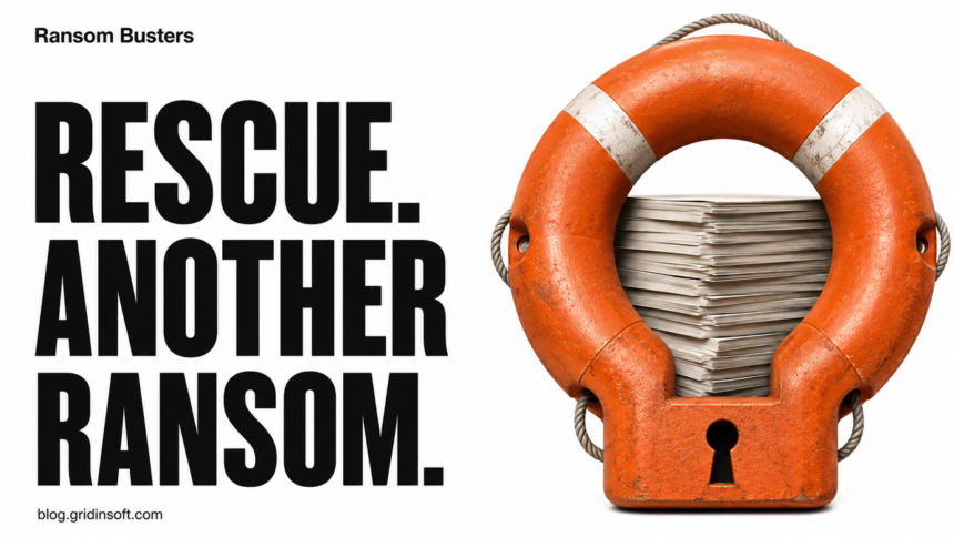 An orange rescue ring becomes a shackle around files.