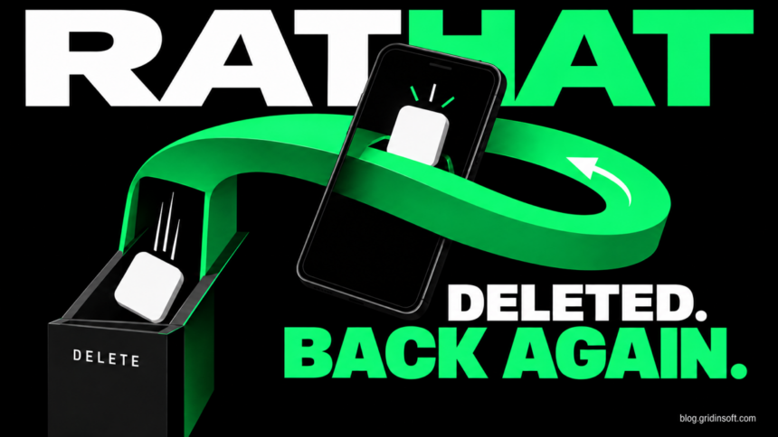 An app returns to a phone on a green conveyor loop.