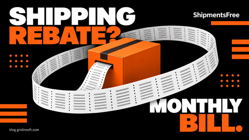 An orange parcel surrounded by a looping receipt, representing recurring membership charges.