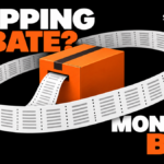 An orange parcel surrounded by a looping receipt, representing recurring membership charges.
