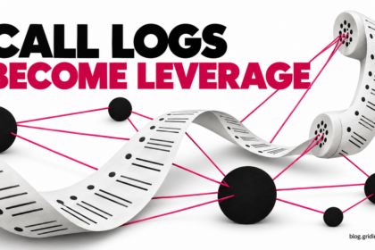 A paper call log becomes a telephone receiver linked to a network of contacts.