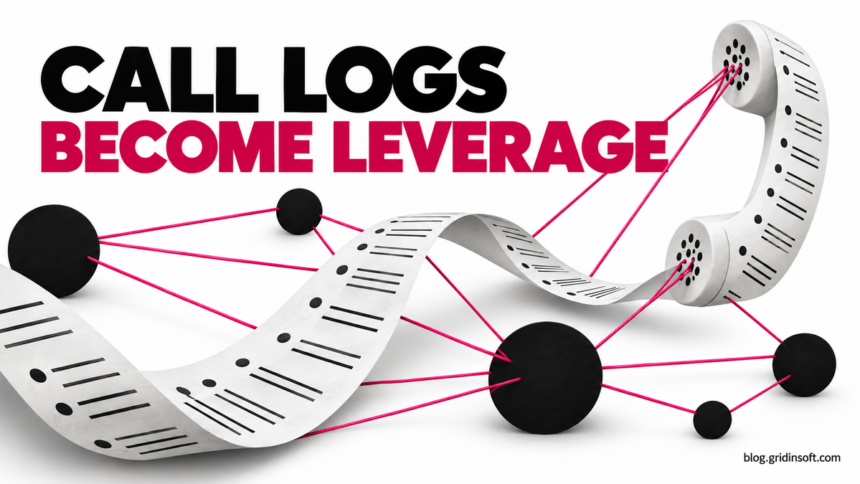 A paper call log becomes a telephone receiver linked to a network of contacts.