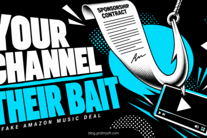 A sponsorship contract becomes a fishing hook catching a video player
