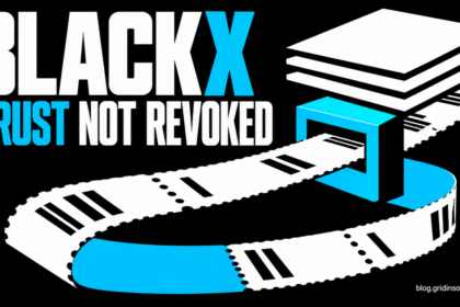 An old ticket passes through a validator beneath a layered boot sequence, illustrating trust that has not been revoked.