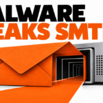 An orange envelope opens a hidden passage through a mail-security appliance.