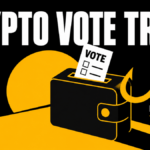 A crypto wallet shaped as a ballot box beside a golden hook