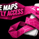 A magenta map wraps around a phone beside Free Maps, Costly Access.