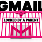 An envelope behind a child-safety gate represents Gmail locked by an unfamiliar parent.