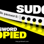 A sudo password ribbon casts a second copy of four password dots.