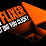 MyFlixer play button opening into a trapdoor beside a cursor