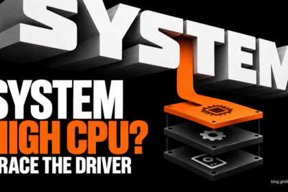 System high CPU warning above a layered driver stack